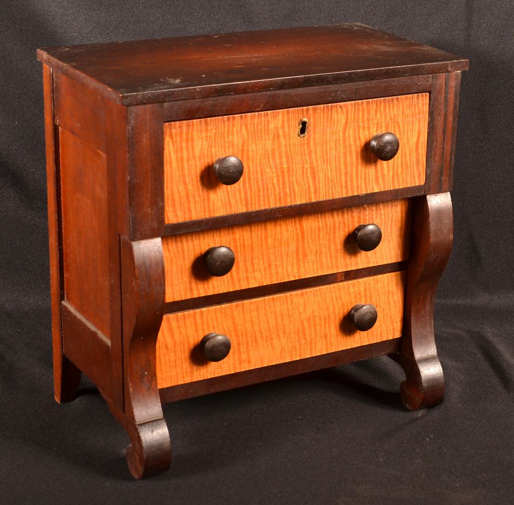 Antique Miniature Empire Chest Of Drawers (1 of 3)