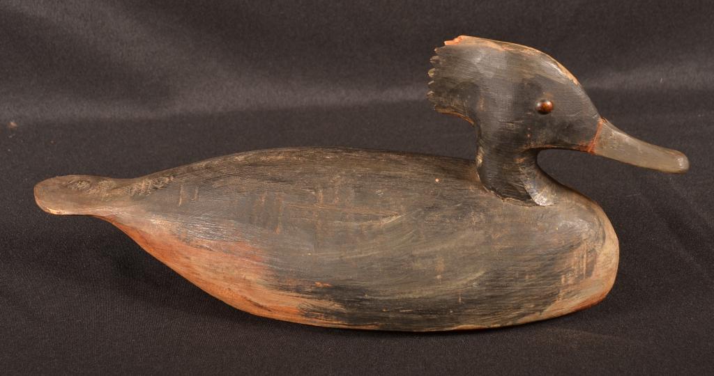 Vintage Wooden Carved Decoy - Merganser (1 of 3)