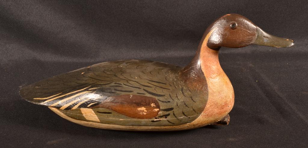 Antique Wooden Carved Duck Decoy - Pin Tail Drake (1 of 3)