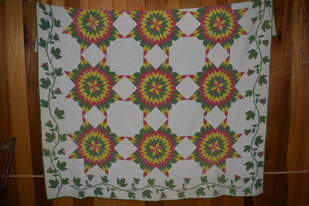Antique Harvest Sun Quilt With Trapunto (1 of 2)
