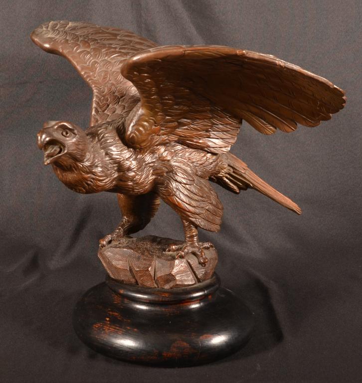 Antique Carved Wood Spread Wing Eagle (1 of 3)
