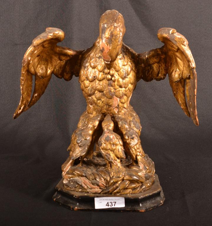 Antique Jesson And Gilded Wooden Spread Wing Eagle (1 of 3)