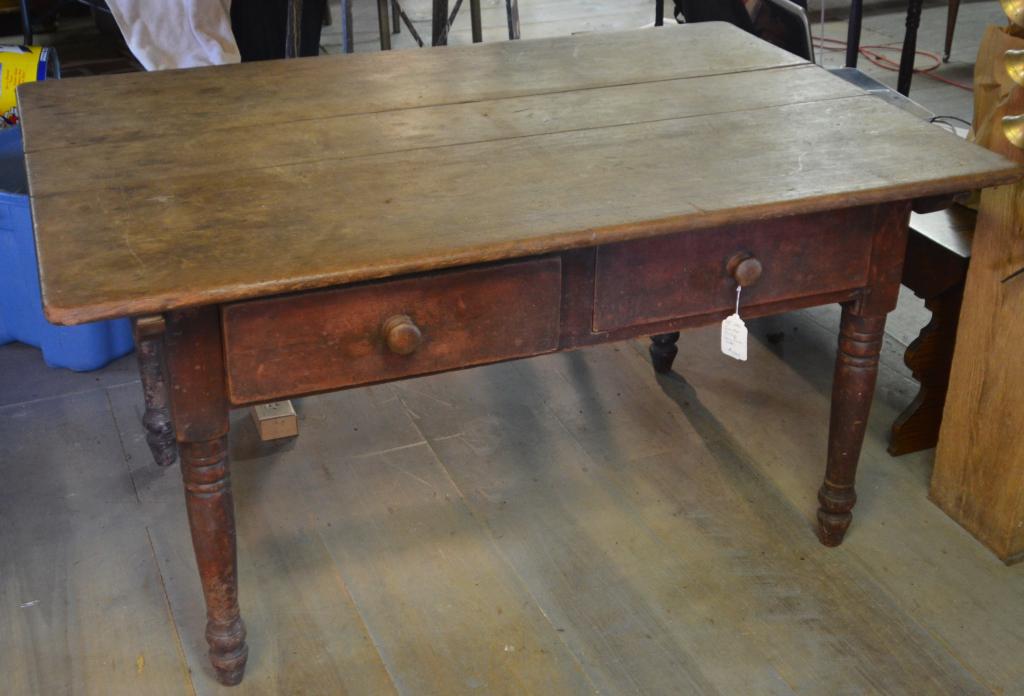 Mid 19th Century Cherry Pin Top Farm Table (1 of 4)
