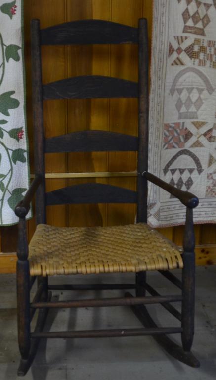 19th C. Woven Seat Arched Ladder-Back Rocking Chairs (1 of 3)