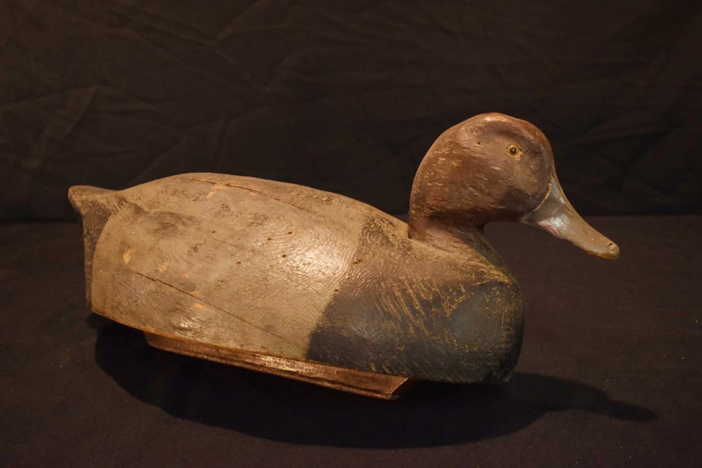 Antique Wooden Duck Decoy - Red Head (1 of 2)