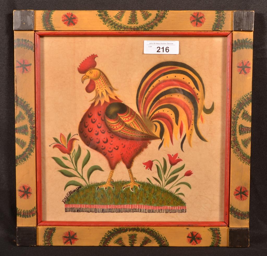 David Ellinger Painting On Velvet - Theorem Of Rooster (1 of 3)