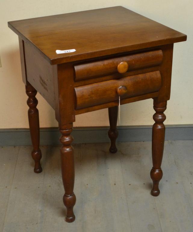 Early 19th C. Sheraton/Empire Cherry 2 Drawer Stand (1 of 3)