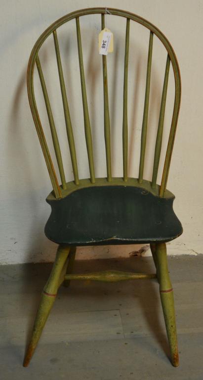 19th Century Windsor Bow-Back Painted Chair (1 of 2)