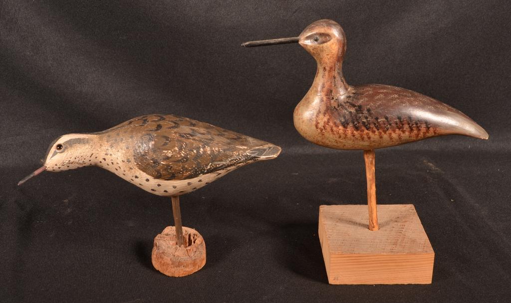 Lot Of 2 Wooden Painted Shore Bird Decoys (1 of 3)