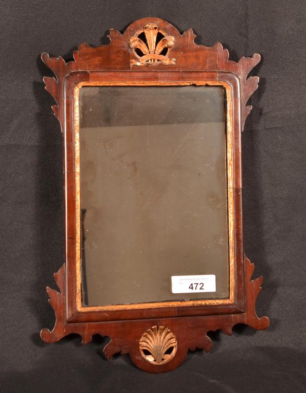 Antique Hanging Wood Wall Mirror (1 of 4)