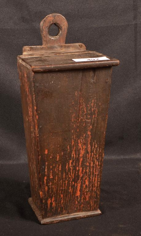 Antique Black Painted Hanging Candle Box (1 of 2)