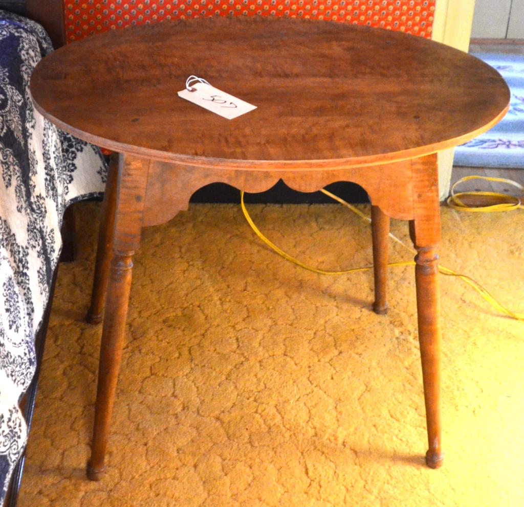 Reproduction Oval Tiger Maple Stand (1 of 4)