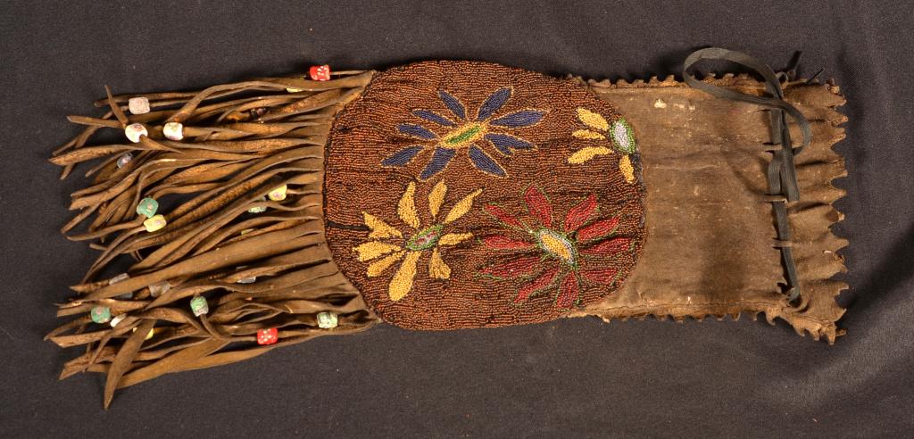 Beaded Leather Bag (1 of 3)