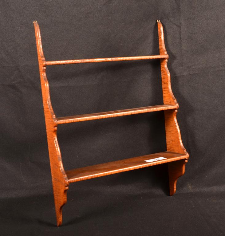 Vintage Tiger Maple 3 Tiered Hanging Shelf (1 of 2)