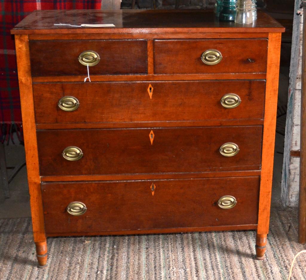 Sheraton Cherry And Maple Chest Of Drawers (1 of 3)