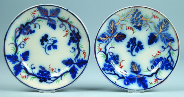 Two Gaudy Ironstone "Grape" Plates, unmarked, 8-7/: Two Gaudy Ironstone "Grape" Plates, unmarked, 8-7/8"diam., (good condition).