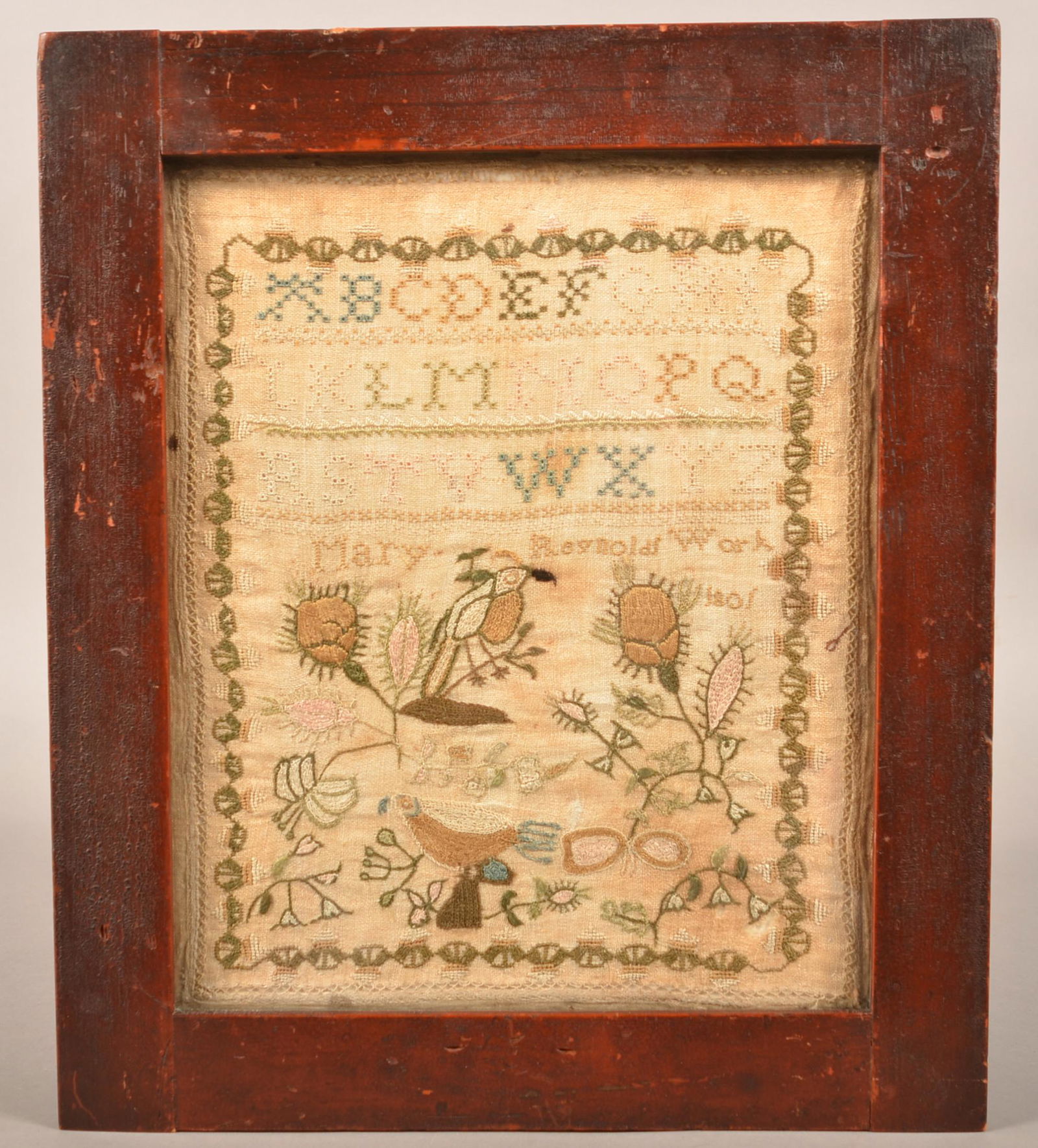 Lancaster County, PA 1801 Needlework Sampler. (1 of 6)