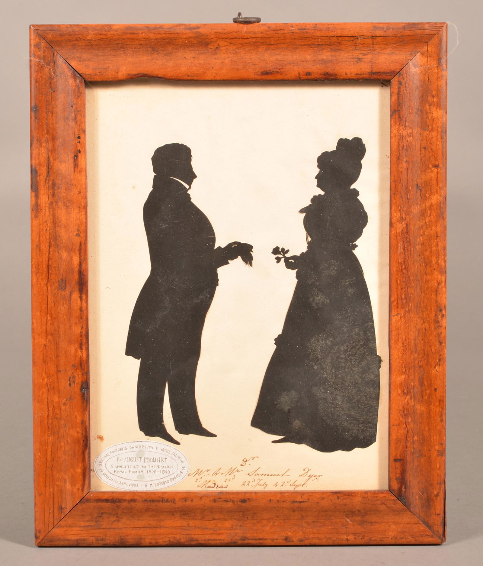 August Edouart Framed Silhouette of Man and Lady. (1 of 7)
