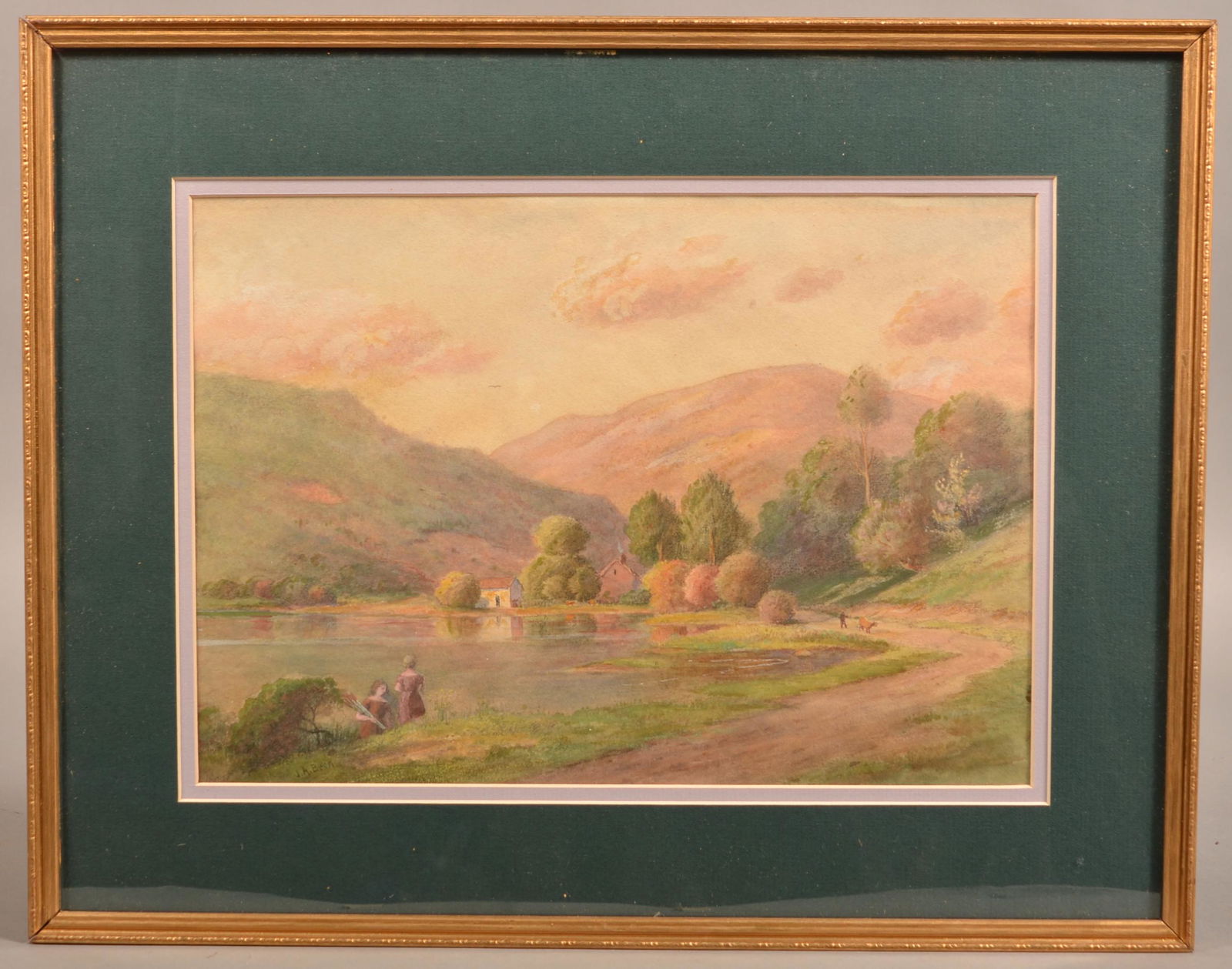 J.A. Beck Watercolor on Paper Landscape Painting. (1 of 3)