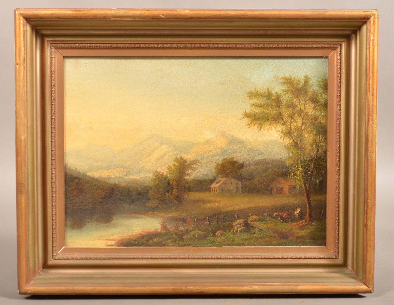 Oil on Canvas Attributed to John White Allen Scott. (1 of 5)