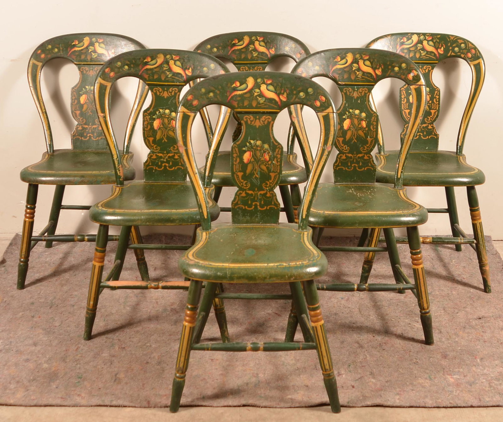 Set of Six PA 19th Century Balloon Back Side Chairs. (1 of 5)