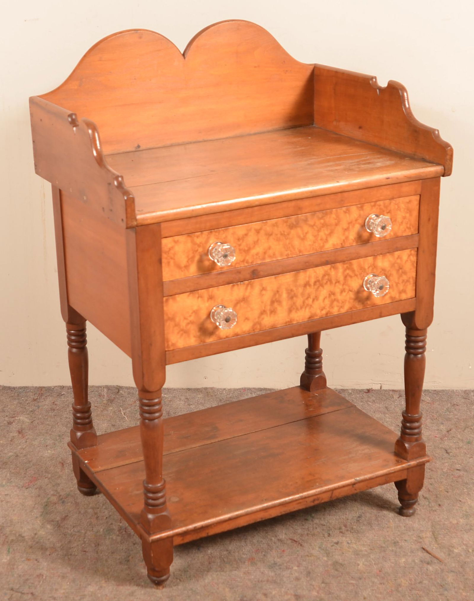 Pennsylvania Sheraton Cherry Two-Drawer Washstand. (1 of 4)