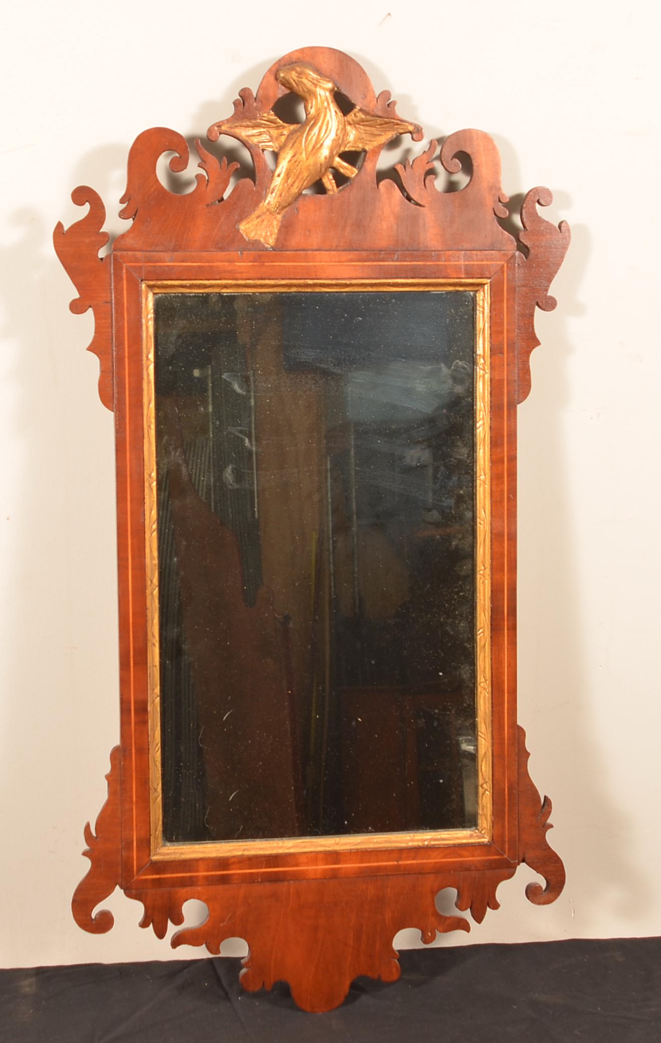American Chippendale Mahogany Wall Mirror. (1 of 3)
