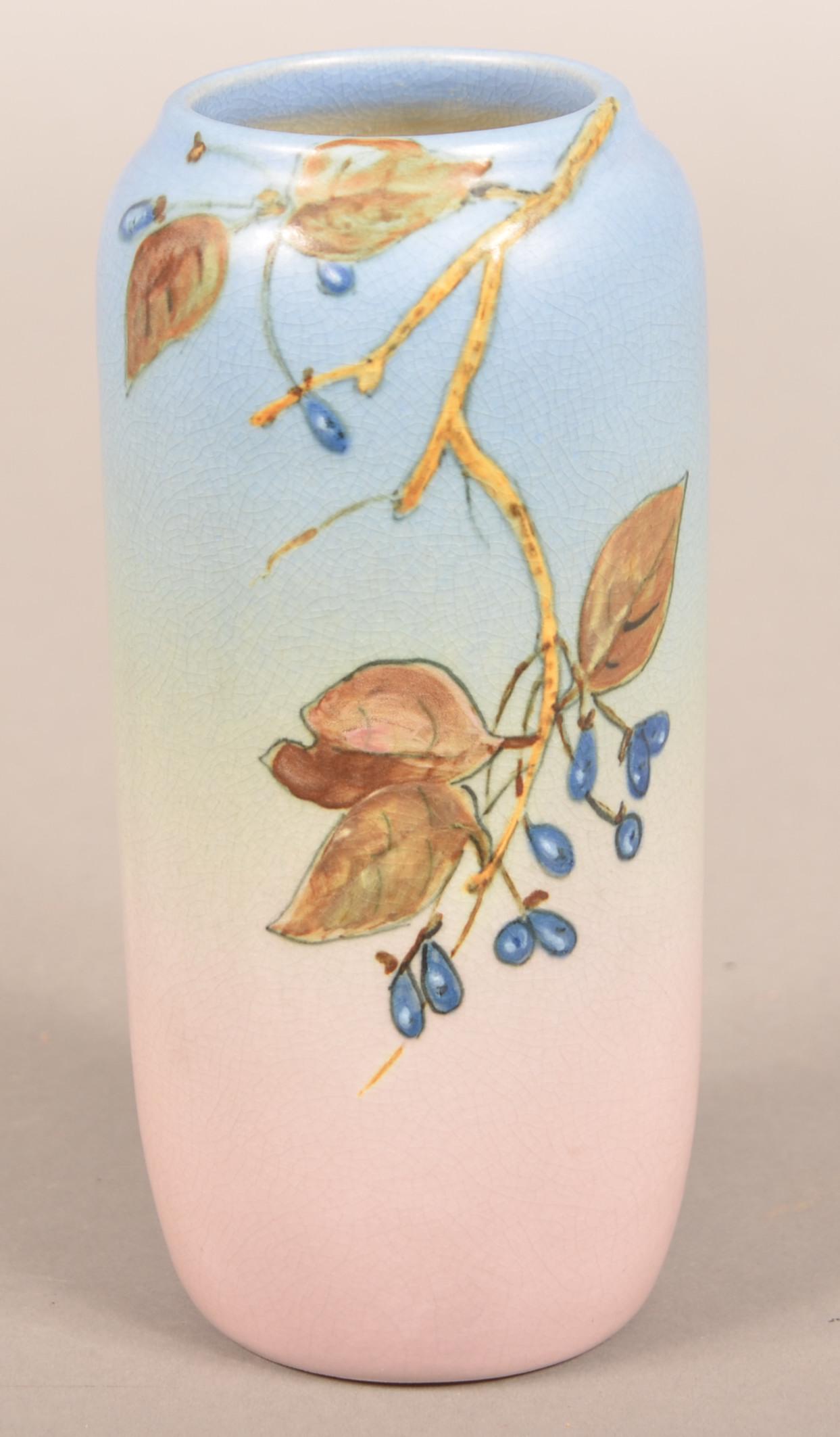 Weller Hudson Berry Slip Decorated Art Pottery Vase. (1 of 4)