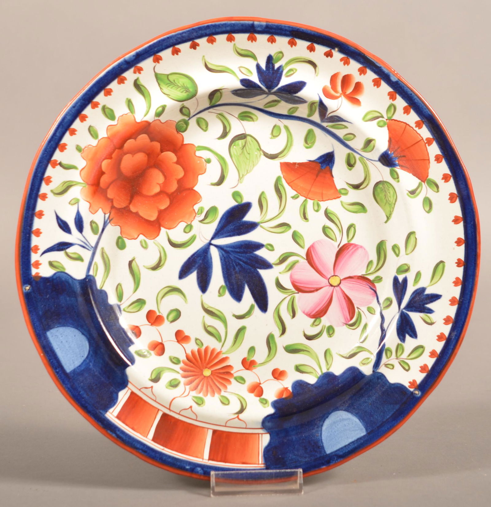 Gaudy Dutch Soft Paste China Double Rose Pattern Plate. (1 of 2)