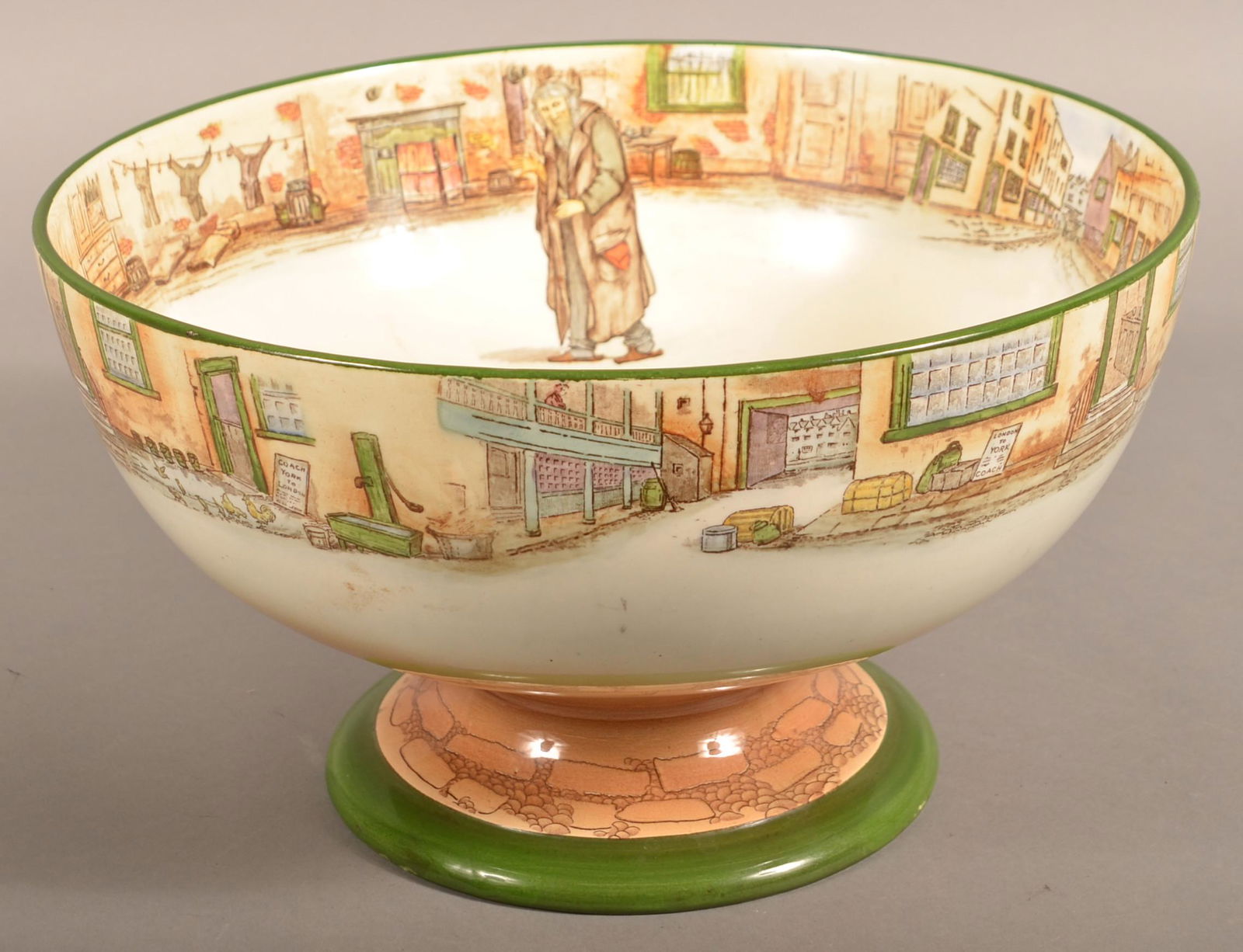 Royal Doulton "Dickens-Ware" Footed Punch Bowl. (1 of 4)