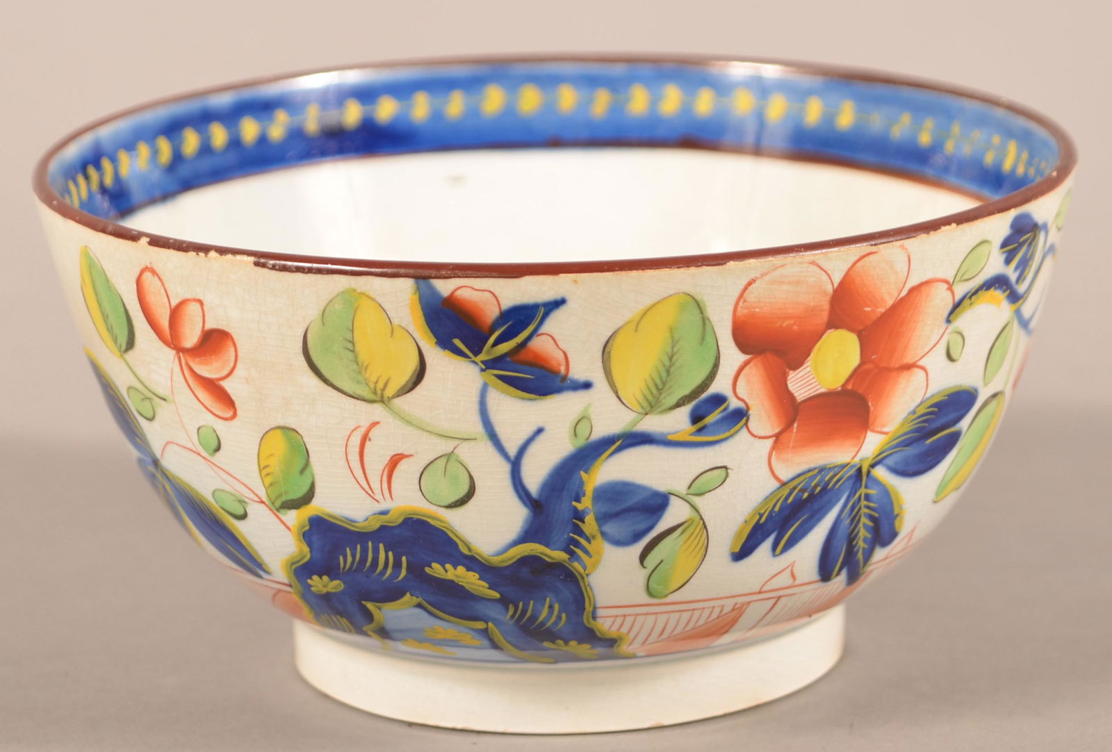 Gaudy Dutch China Single Rose Pattern Waste Bowl. (1 of 4)