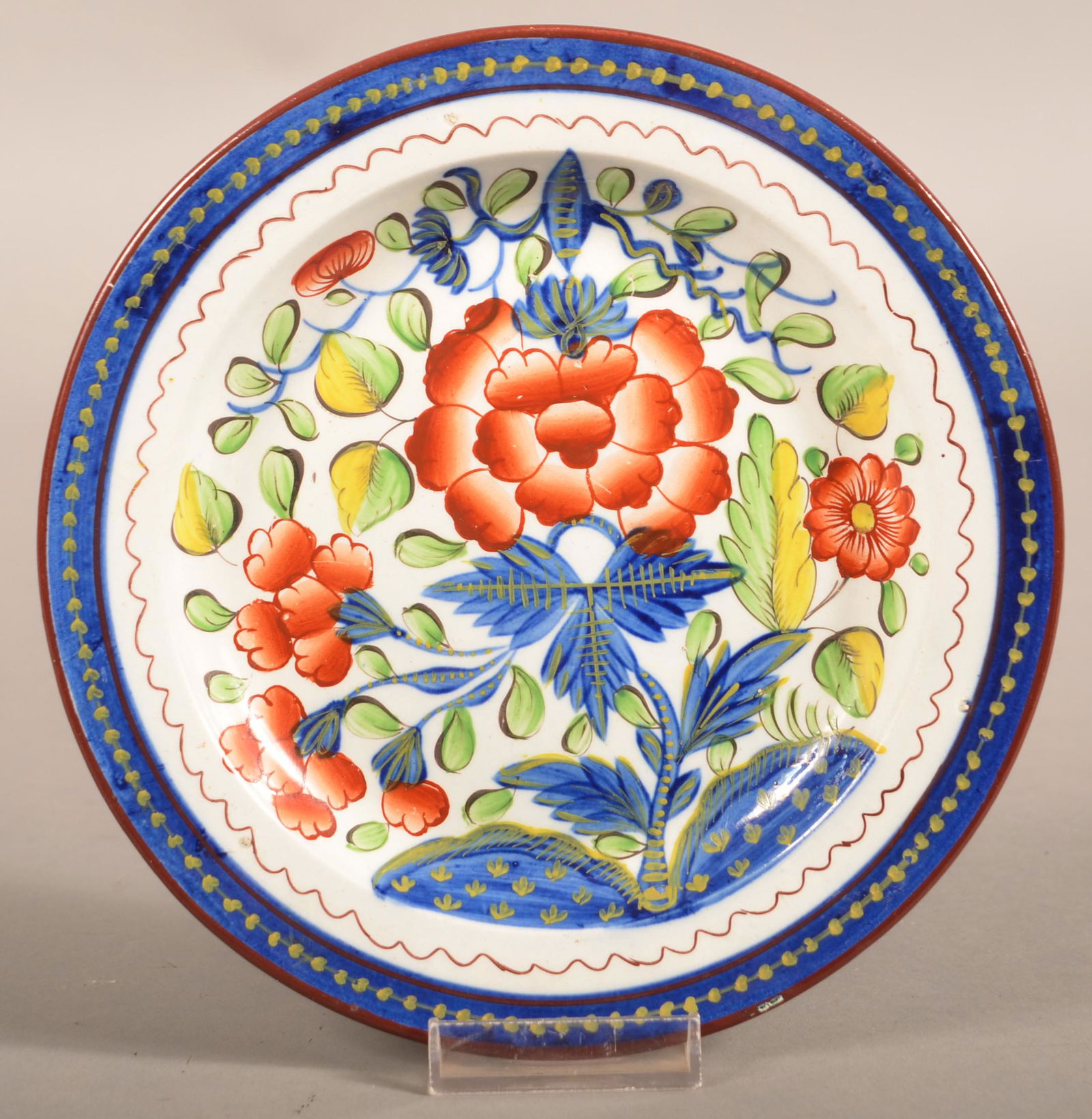 Gaudy Dutch Soft Paste China Carnation Pattern Plate. (1 of 2)