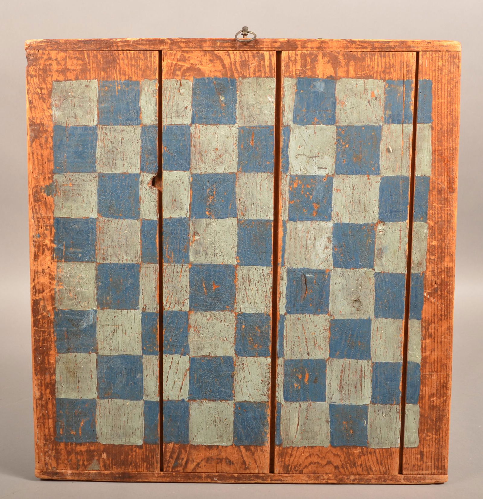 Antique Polychrome Painted Double-Sided Game Board. (1 of 3)