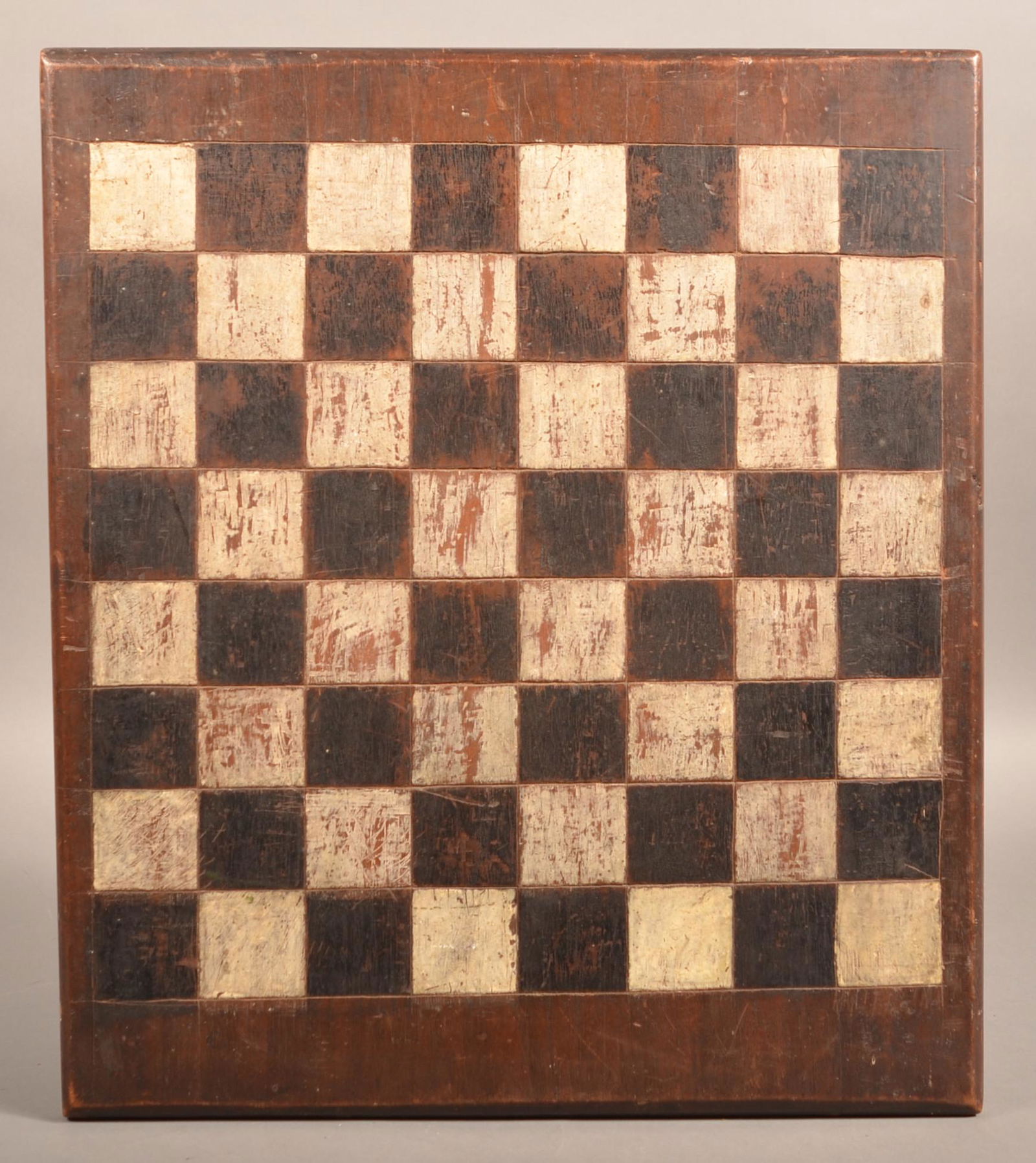 Antique Paint Decorated Pine Game Board. (1 of 3)