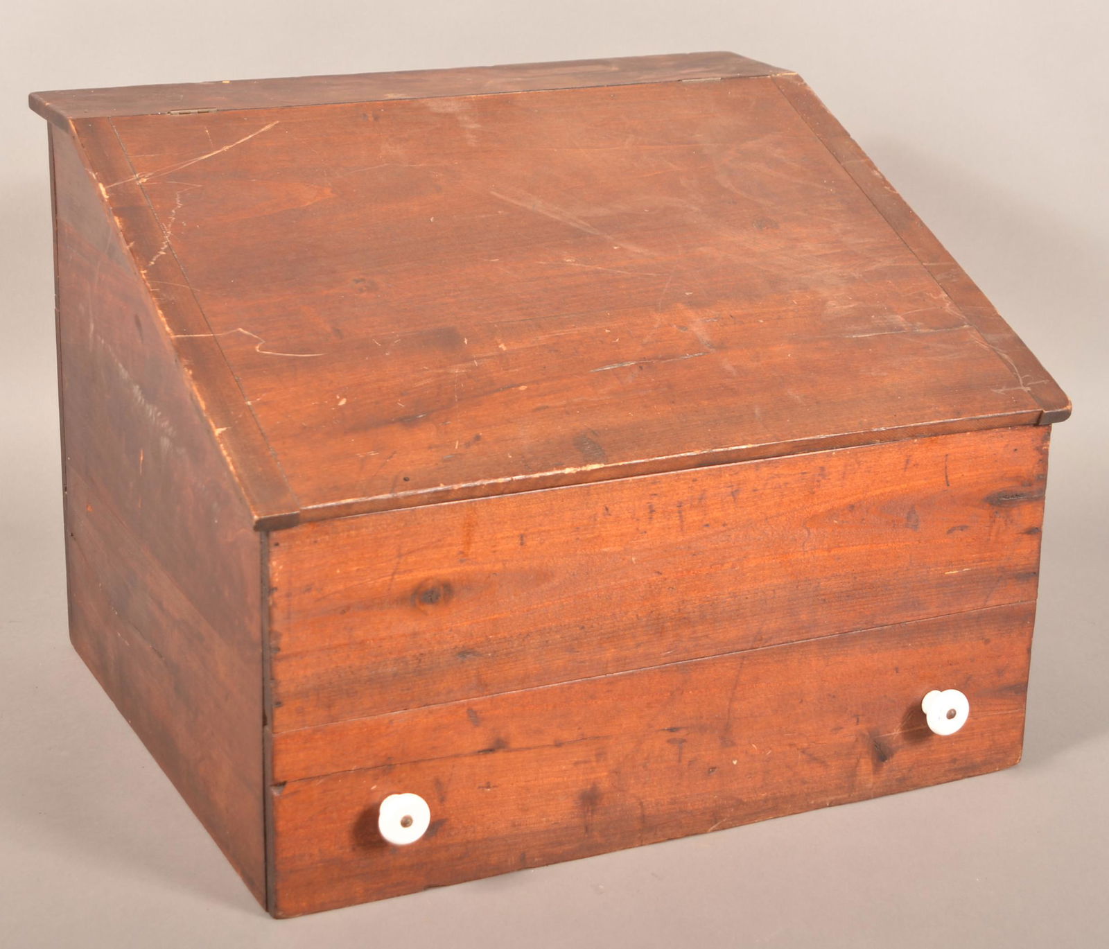 19th Century Softwood Slant-Lid Tabletop Desk. (1 of 4)