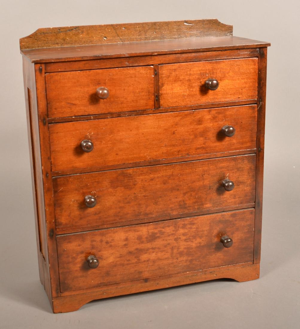 19th Century Mixed Wood Miniature Chest of Drawers. (1 of 3)