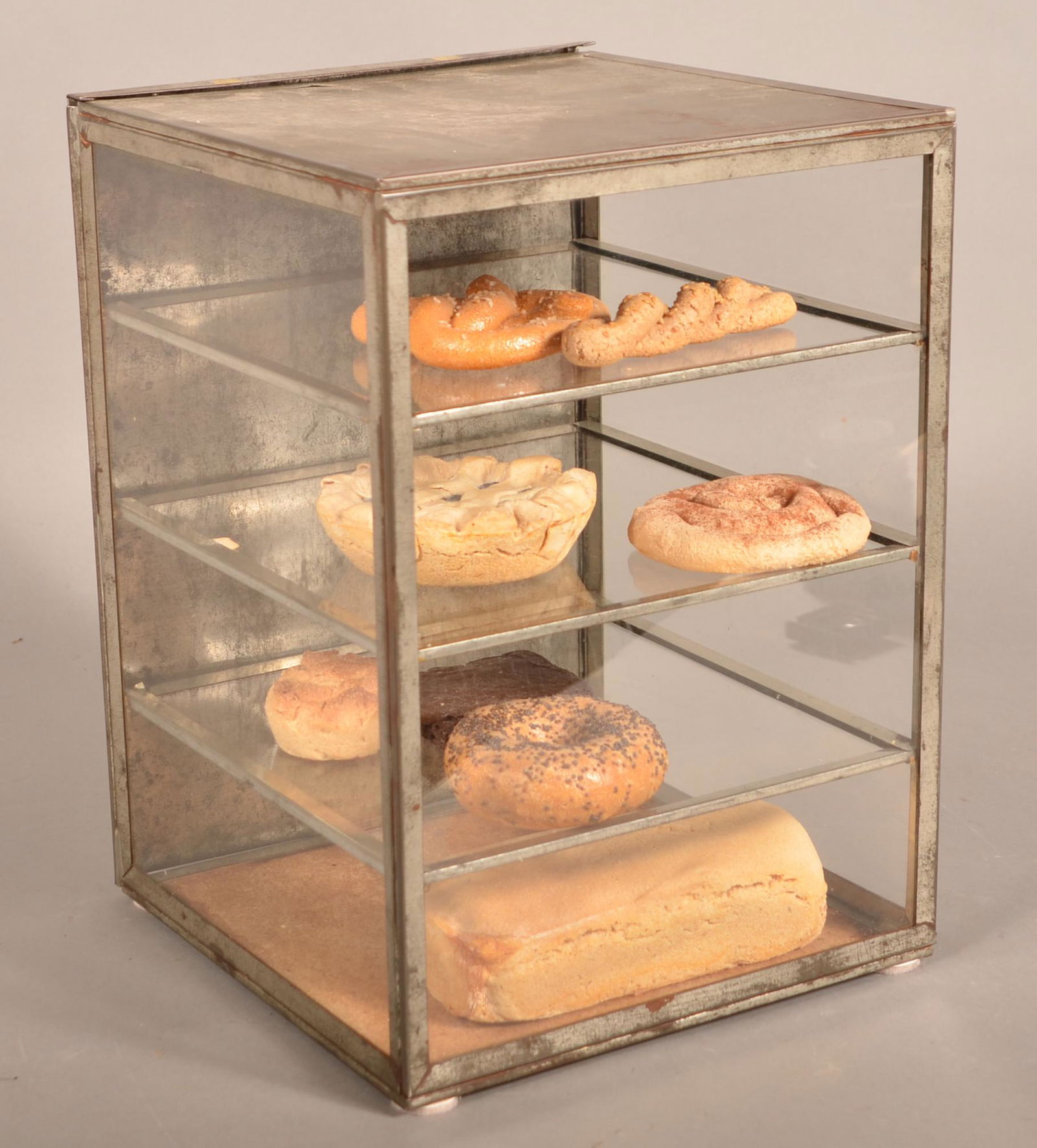 Antique Country Store Tin Framed Counter-Top Pie Safe. (1 of 2)