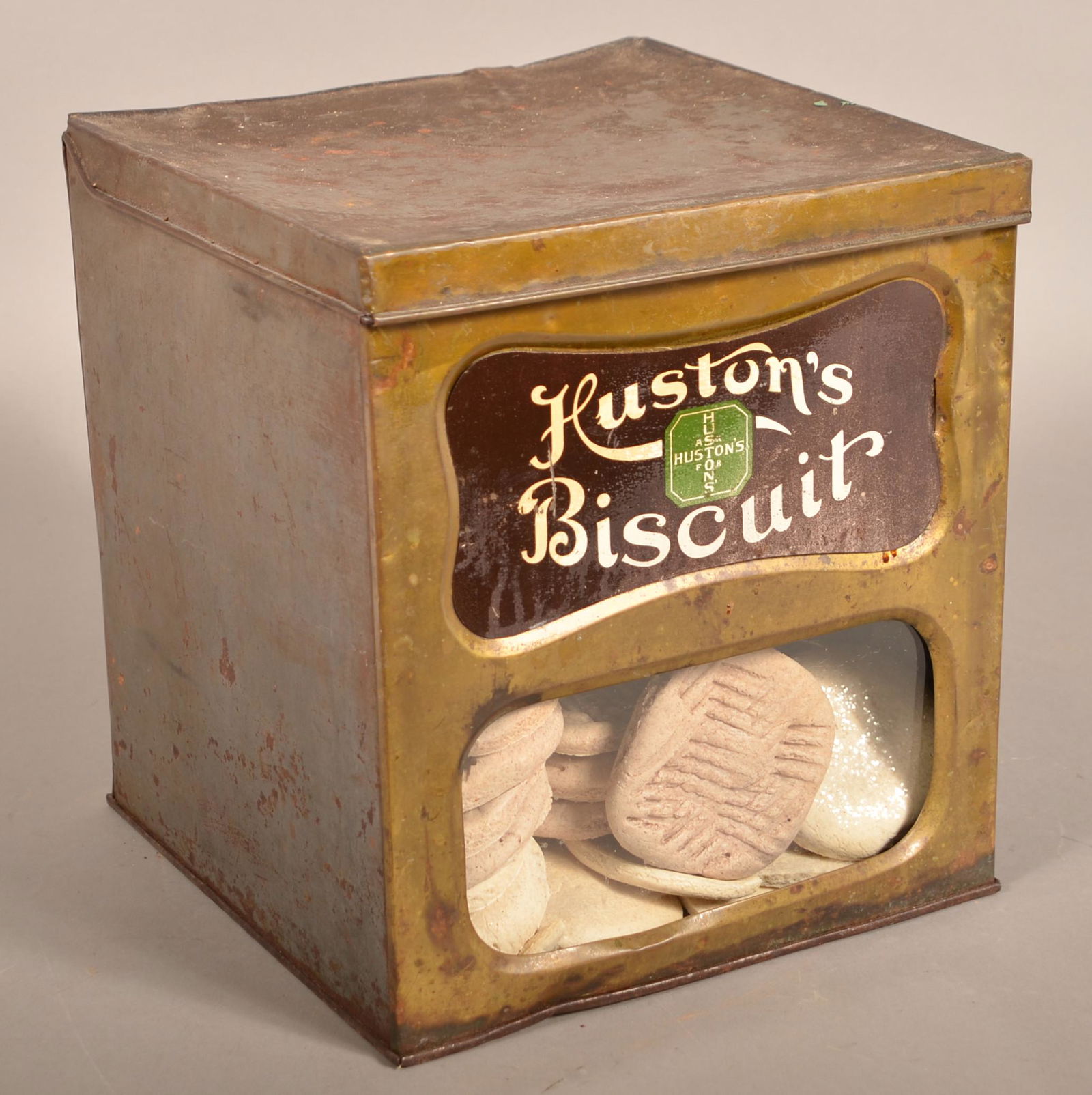 Huston's Biscuits Tin Framed Counter-Top Display Case. (1 of 4)