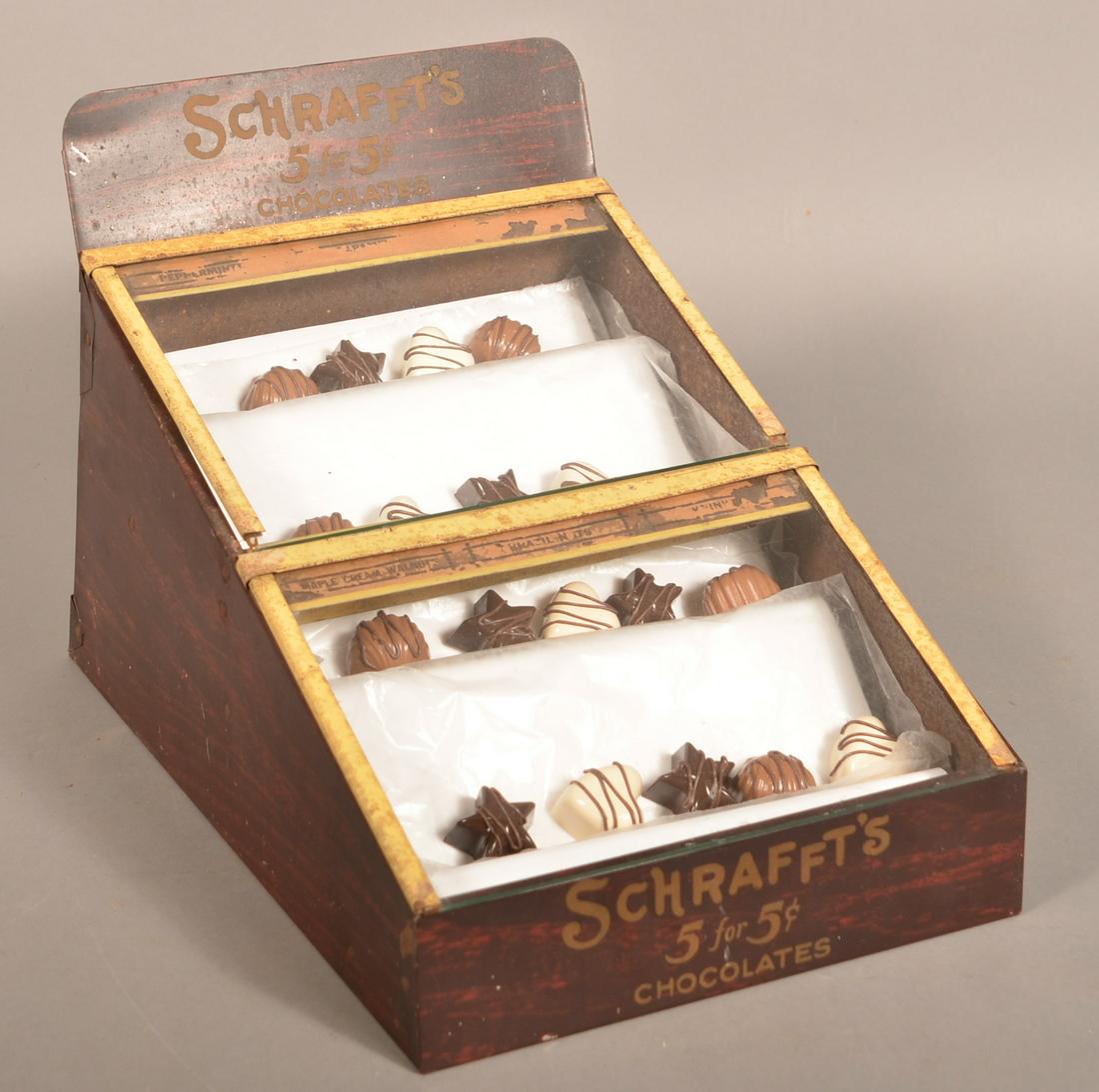 Schrafft's Chocolate Tin Counter-Top Display Case. (1 of 4)