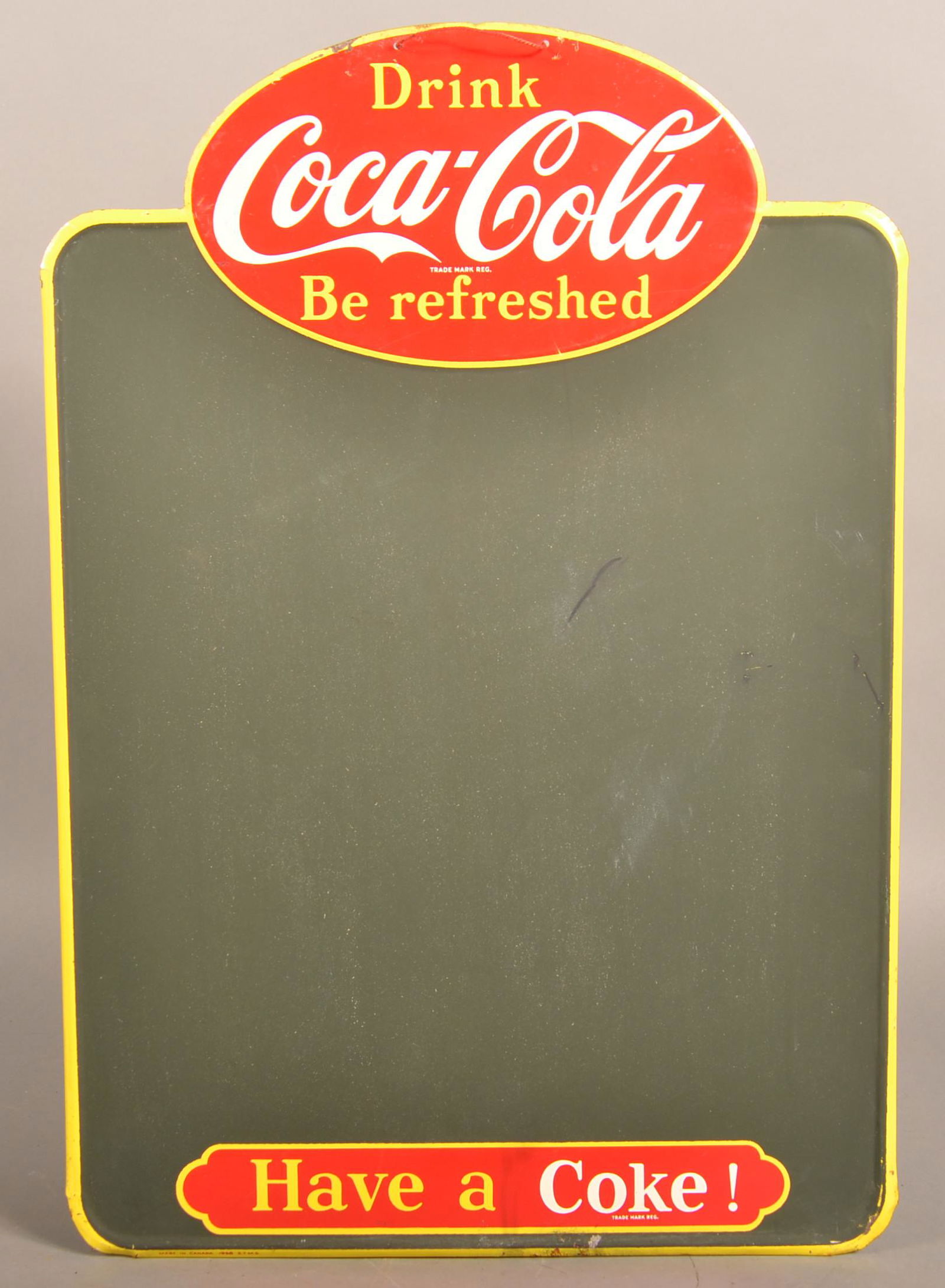 Vintage Coca-Cola Tin Blackboard Menu Sign. (1 of 4)