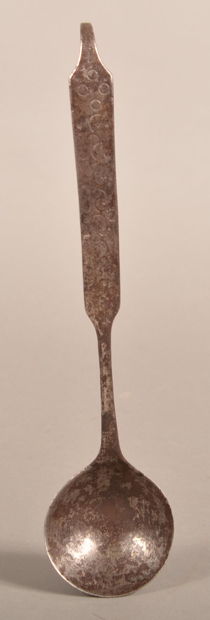 Pennsylvania 19th Century Wrought Iron Tasting Spoon. (1 of 6)