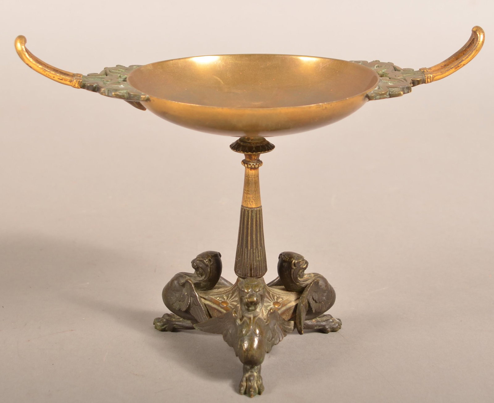 Stamped "Daubree" 19th Century French Bronze Tazza.: Stamped "Daubree" 19th Century French Bronze Tazza. Alfred Daubree, French sculptor and bronze maker worked in Nancy, and then opened a store in the 1850's in Paris. Bowl with central intaglio bust of
