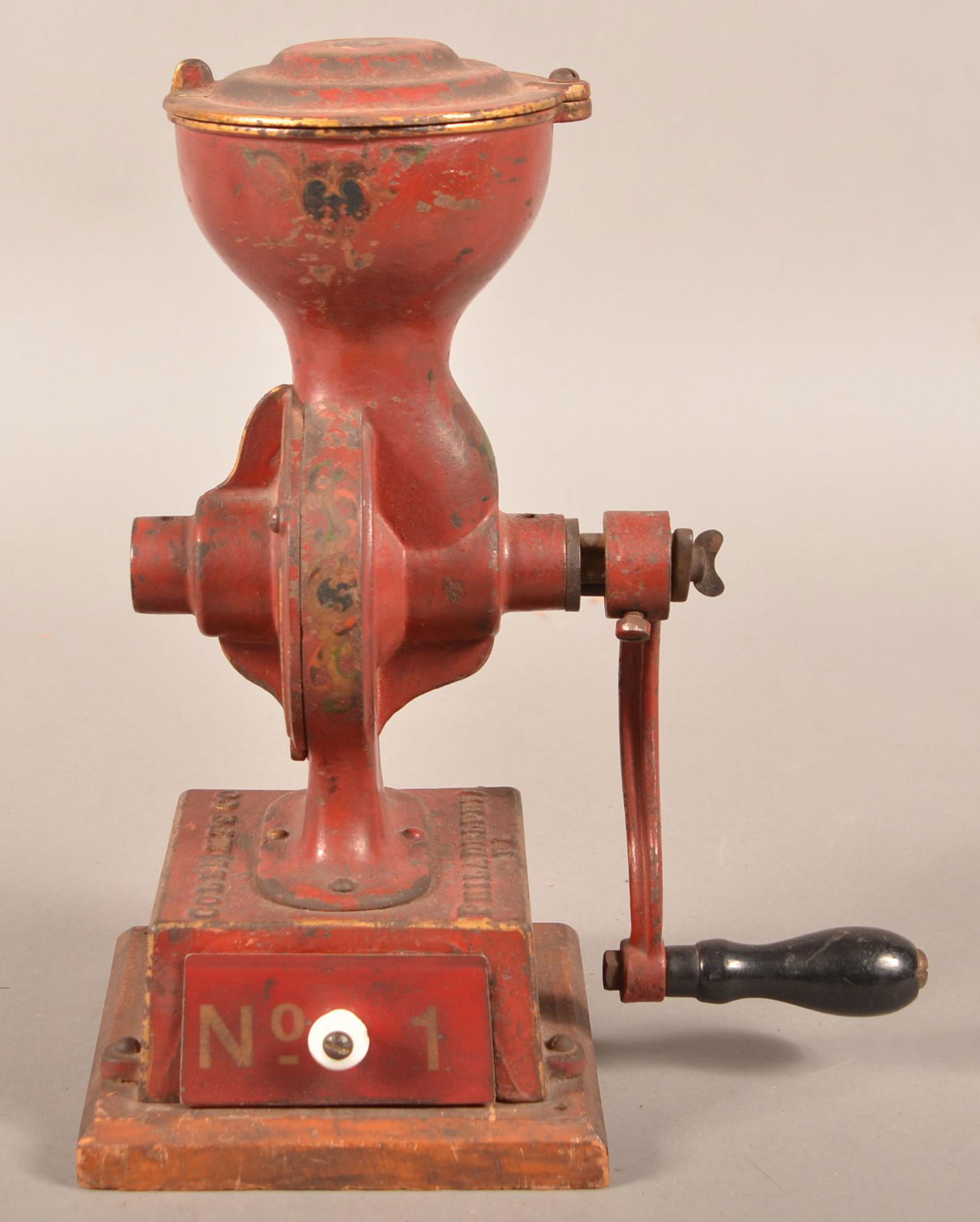 Coles Mfg. Co. No. 1 Cast Iron CounterTop Coffee Mill. (1 of 3)