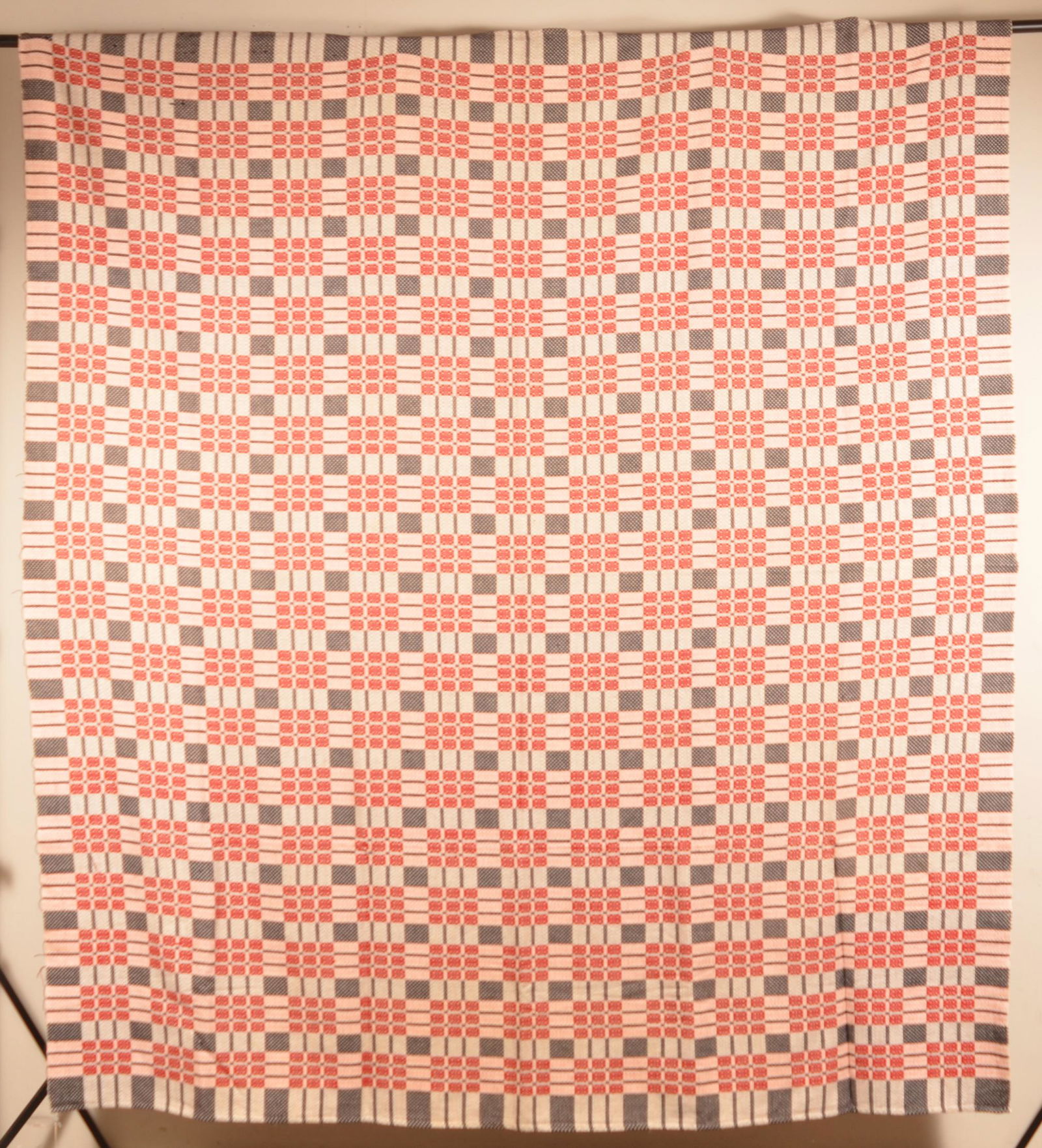 Unsigned Overshot Geometric Design Coverlet. (1 of 2)