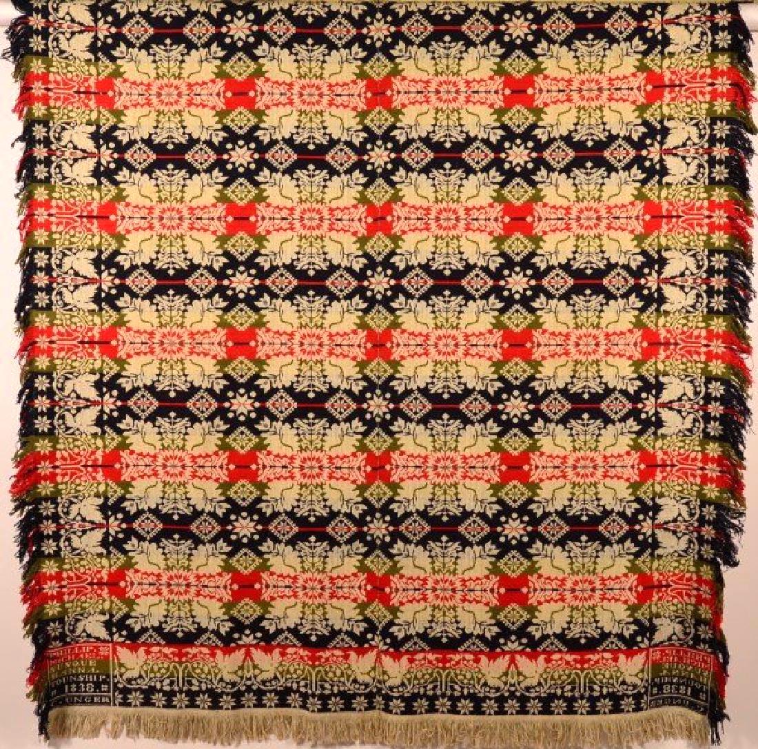 Four-Color Dauphin County Jacquard Coverlet. (1 of 4)