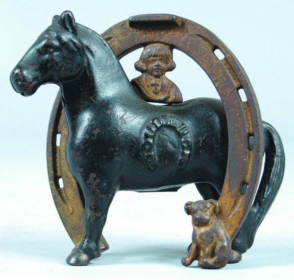 Cast Iron Good Luck Horseshoe Still Bank Manufactu
