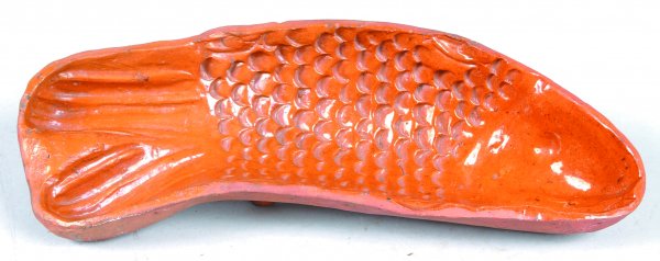 Redware Fish Form Mold molded Redware fish mold wi