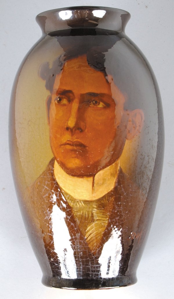 Roseville Rozane Portrait Vase, portrait of gentl