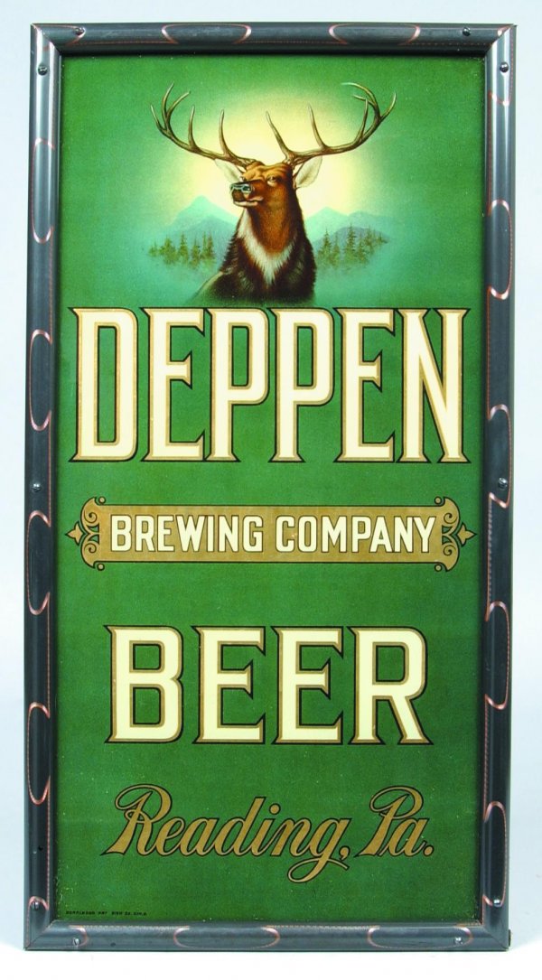 416: 1930's Deppen Beer Reading, PA. Advertising Sign w