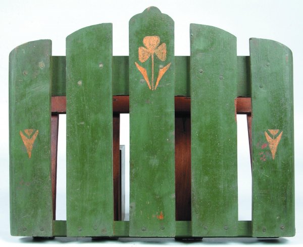 Painted Softwood Wall Rack ,slotted form arched to